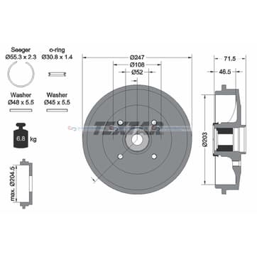Bromstrumma 47 Ø-247mm från Autofrance