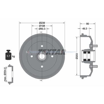 Bromstrumma 49 Ø-239mm från Autofrance