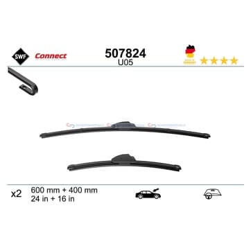 Torkarblad, Fram 600 400mm vorne — Fram från Autofrance