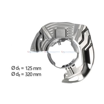 Stänkskydd, bromsskiva, Framaxel vänster — Framaxel vänster från Autofrance