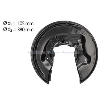 Stänkskydd, bromsskiva, Bakaxel höger — Bakaxel höger från Autofrance