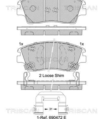 Bromsklossar fram — Framaxel från TRISCAN