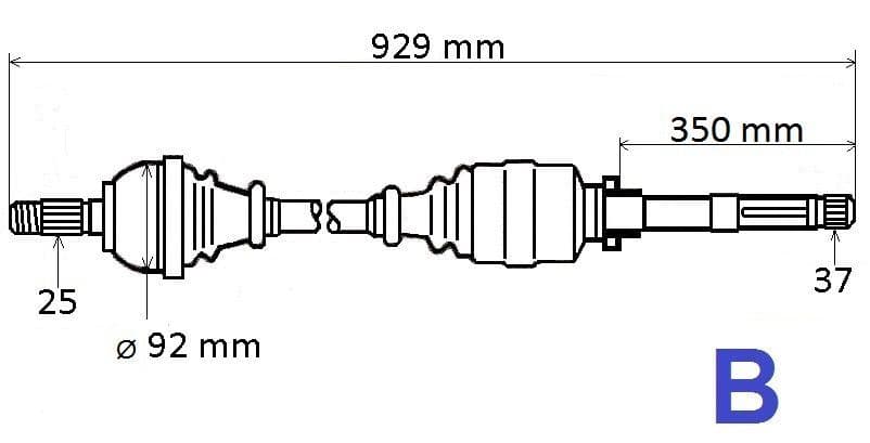 Drivaxel - Citroën C5 II 3.0 V6 24V 04-08 höger från Autofrance