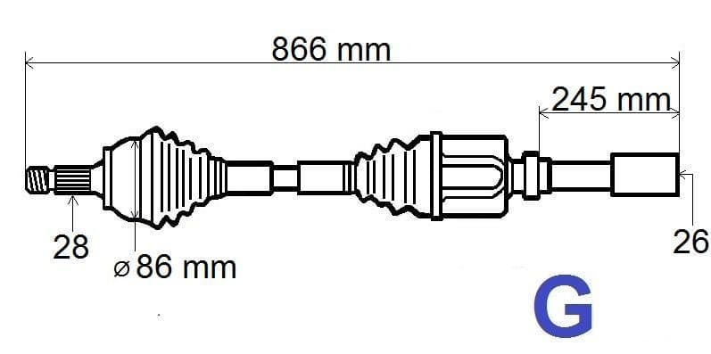 Drivaxel - Citroën C5 III/P407 2.0 16V höger från Autofrance