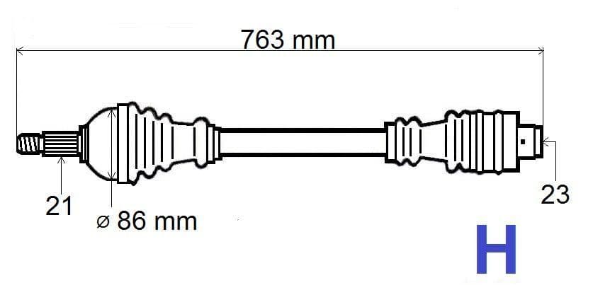 Drivaxel - Dacia Logan 1.4 höger