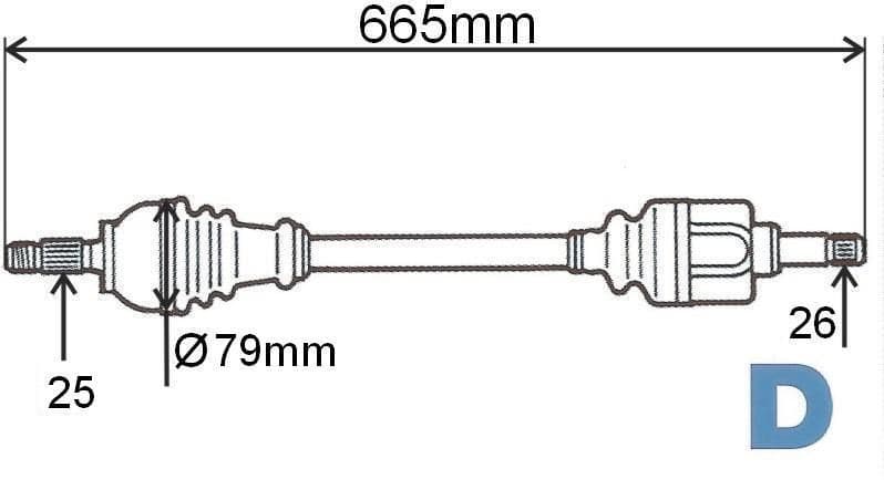 Drivaxel - Renault Megane 1.4/1.6 03>LEWA 25/26