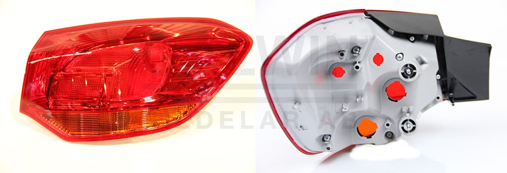 Baklykta hö, kombi, röd, utan lamphållare — Höger från Galwin