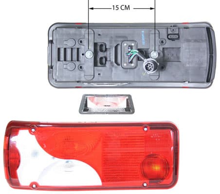 Baklykta vä, flak, med bakmonterat k-stycke , med lamphållare — Vänster från Galwin