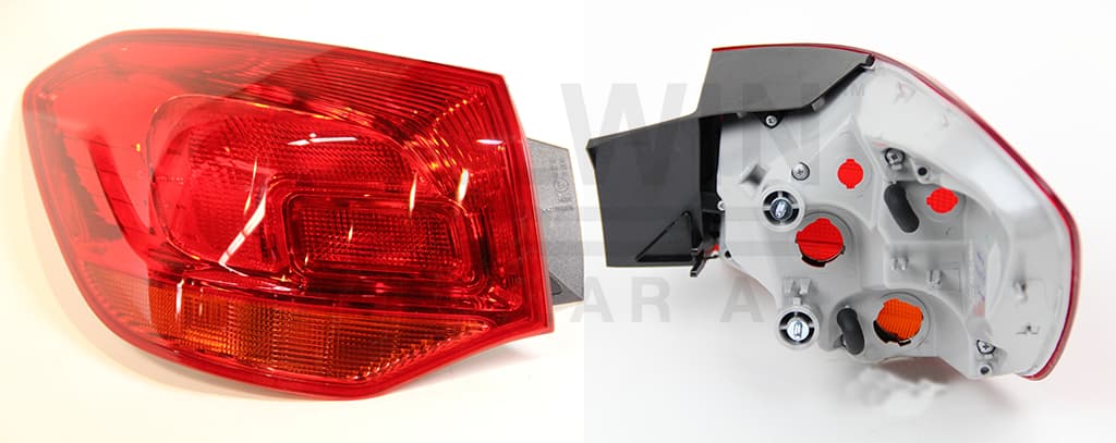 Baklykta vä, kombi, röd, utan lamphållare — Vänster från Galwin