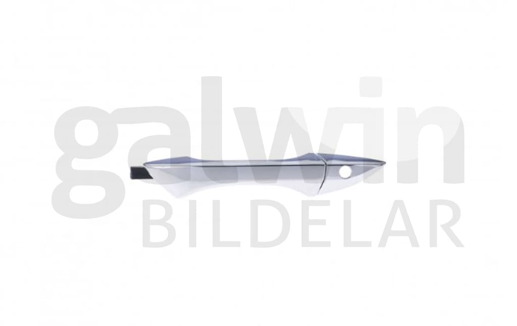 Dörrhandtag fram vä, med hål för lås, kromat från Galwin