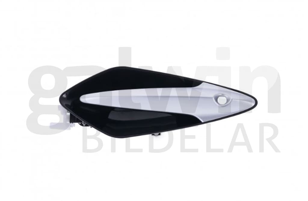 Dörrhandtag fram vä, med hål för lås, svart/silver från Galwin