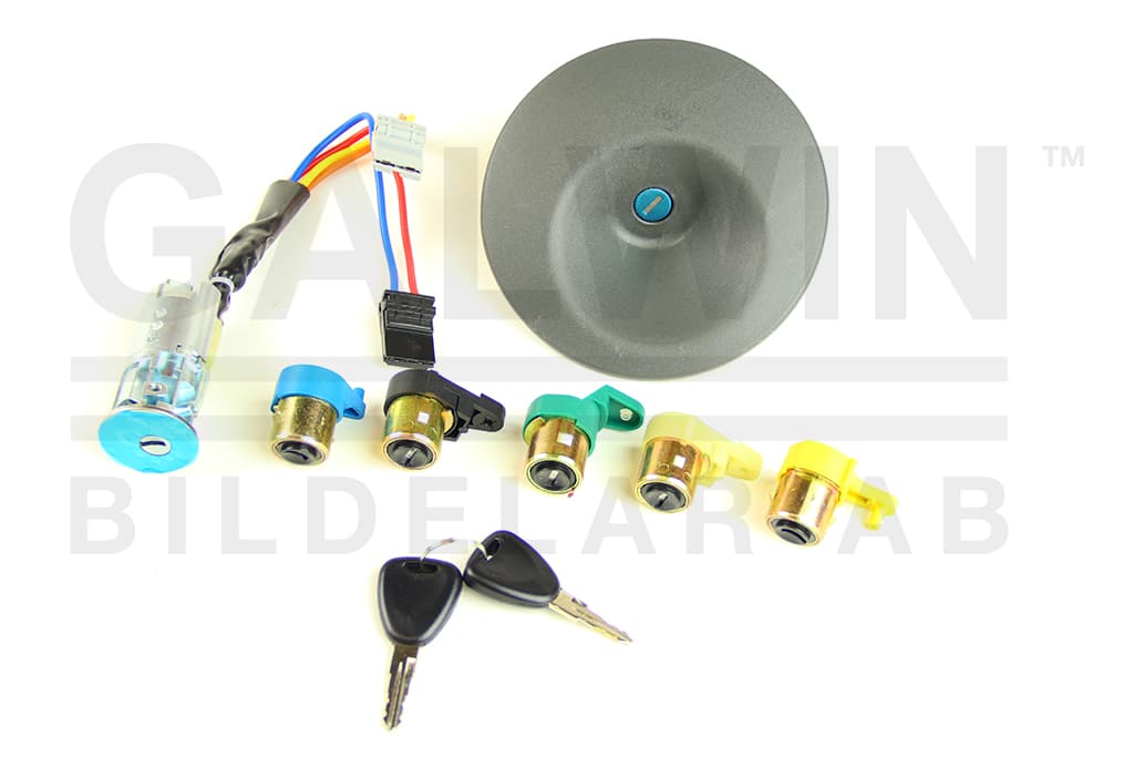 Dörrlåssats, 3st dörrlåscyl. Tändlås med kontakt. bakdörrlåscyl. tankl från Galwin