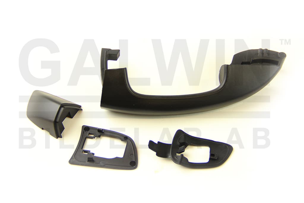 Dörrhandtag fram/bak, svart/primer från Galwin