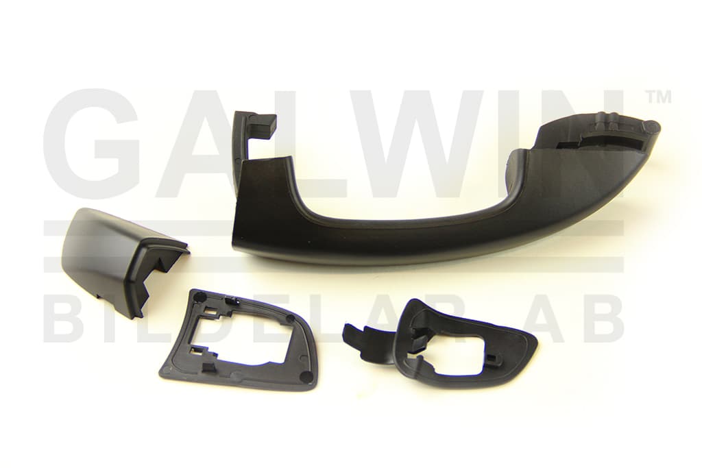 Dörrhandtag fram/bak, svart/primer från Galwin