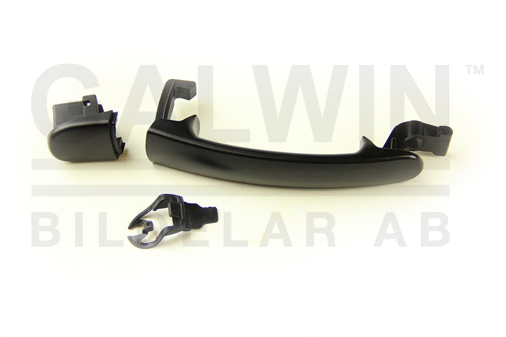 Dörrhandtag fram hö, bak vä/hö, svart/primer från Galwin