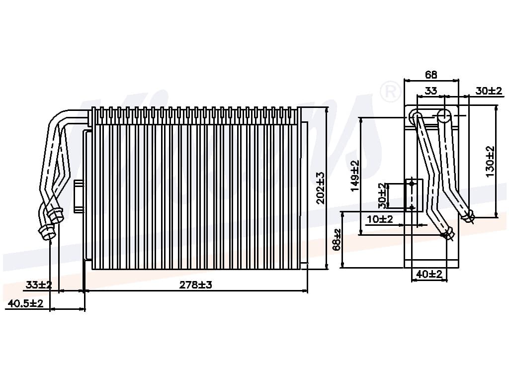 Evaporator Saab 900 II alla mod. 10/1993-01/1998 från Galwin