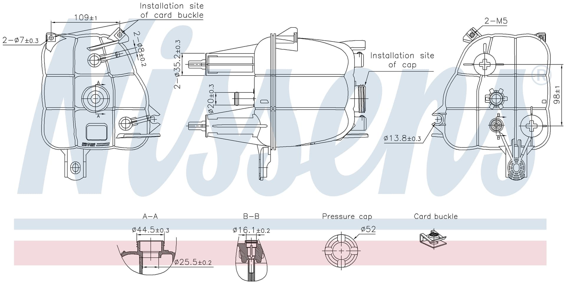 Expansionstank inkl lock, Alfa, Fiat mfl