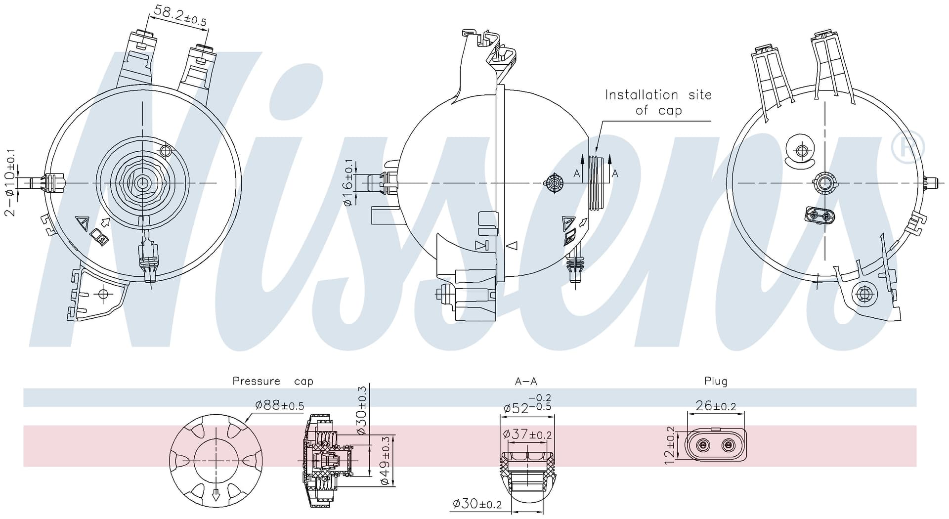 Expansionstank inkl lock, Nissan