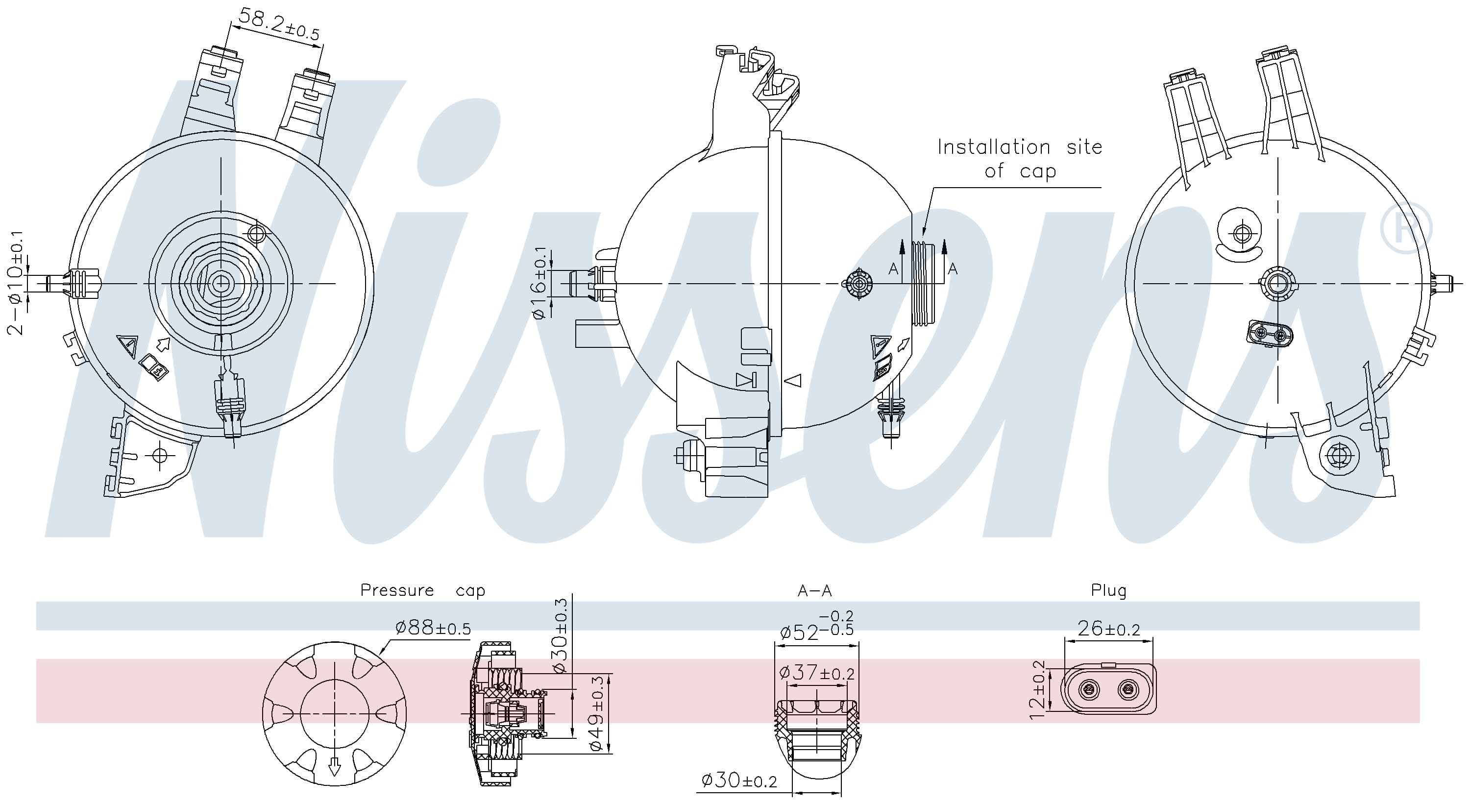 Expansionstank inkl lock, Nissan från Galwin