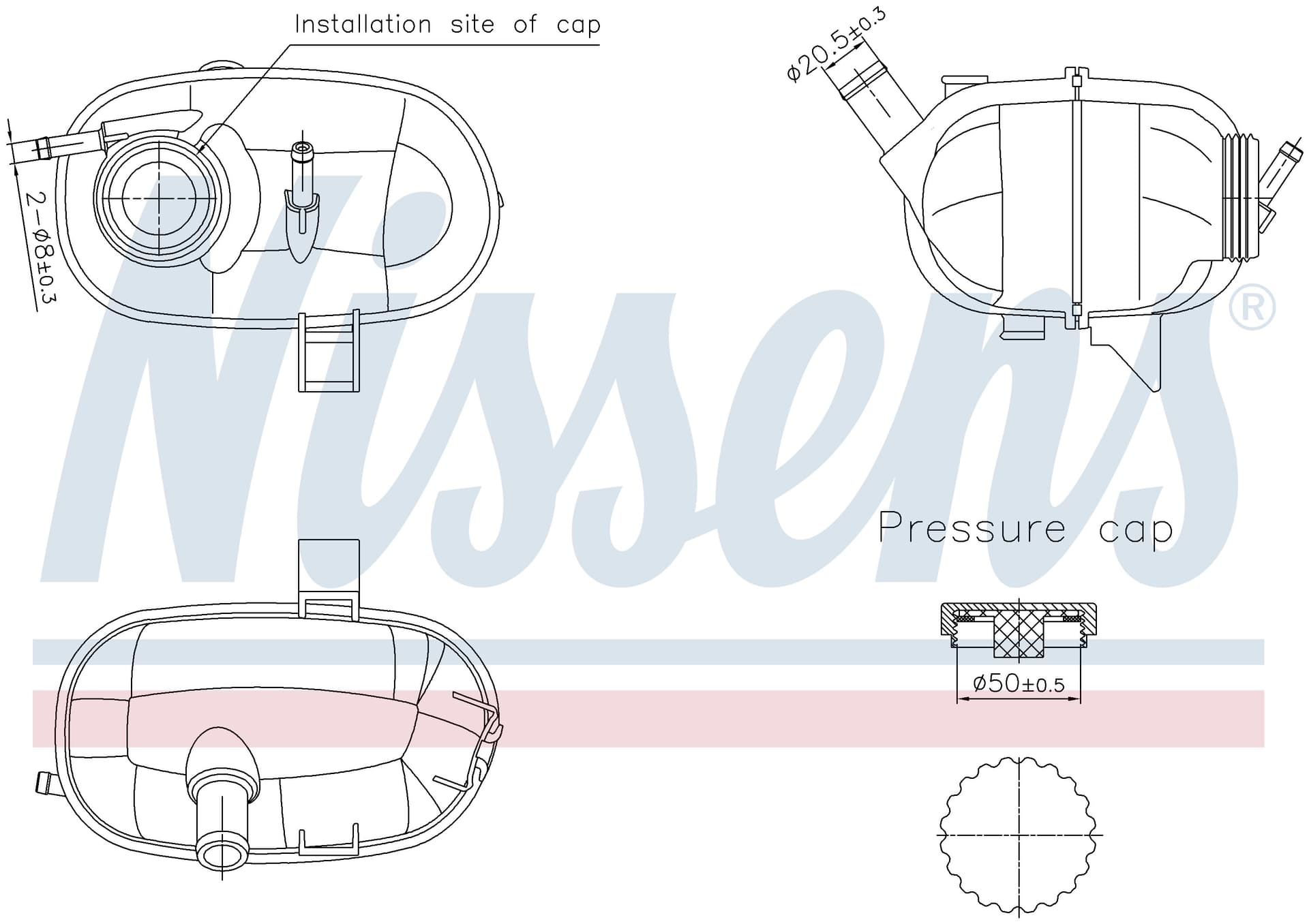 Expansionstank inkl lock, Opel från Galwin