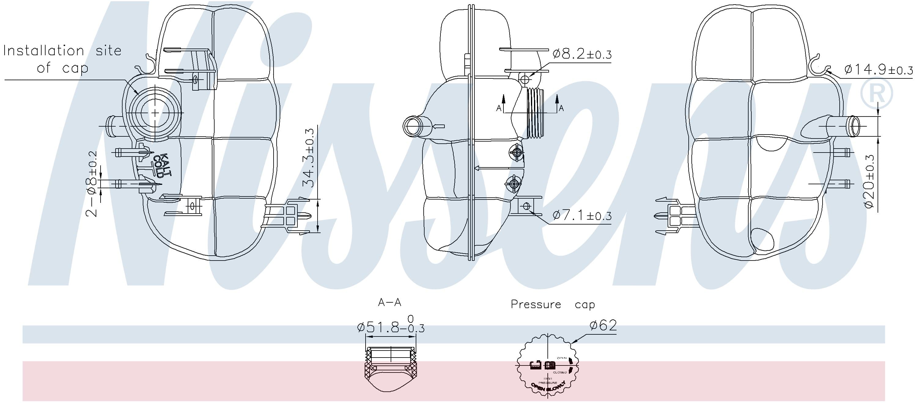 Expansionstank inkl lock, Opel från Galwin
