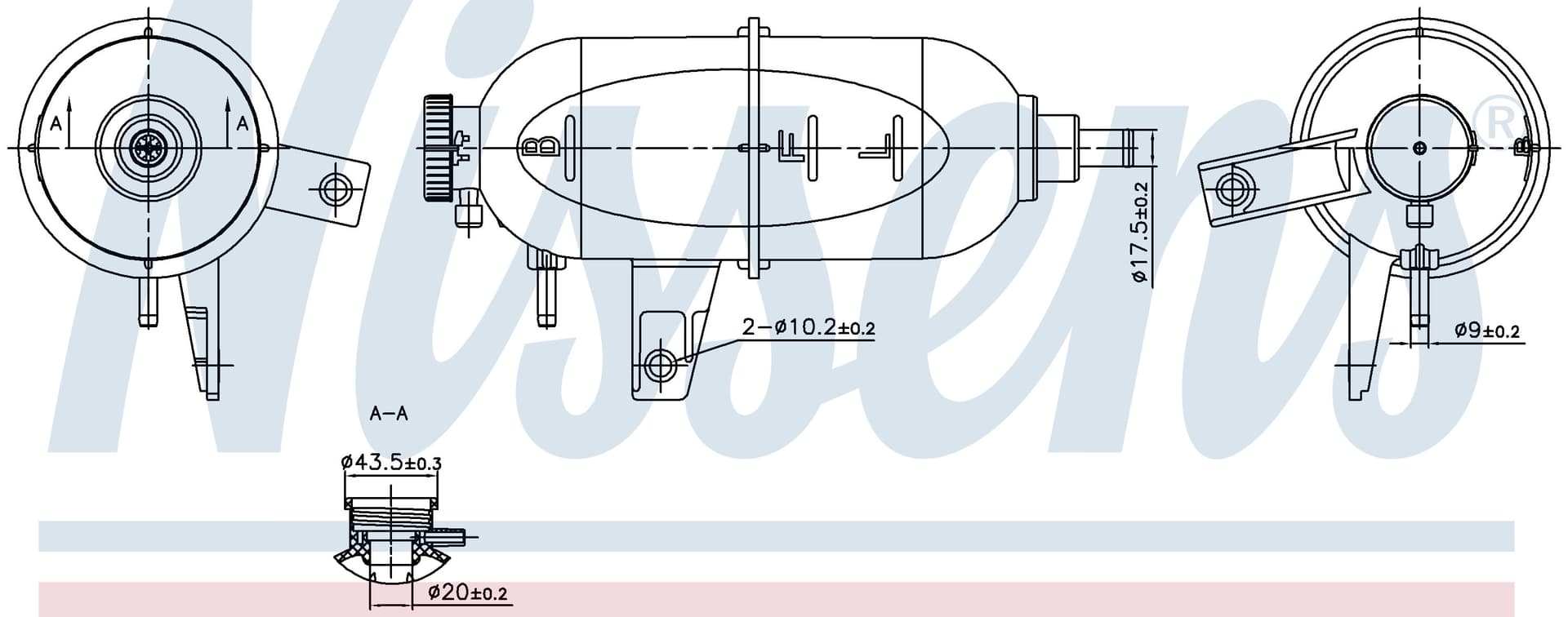 Expansionstank inkl lock, motorkylning, 2,5D/3,0D