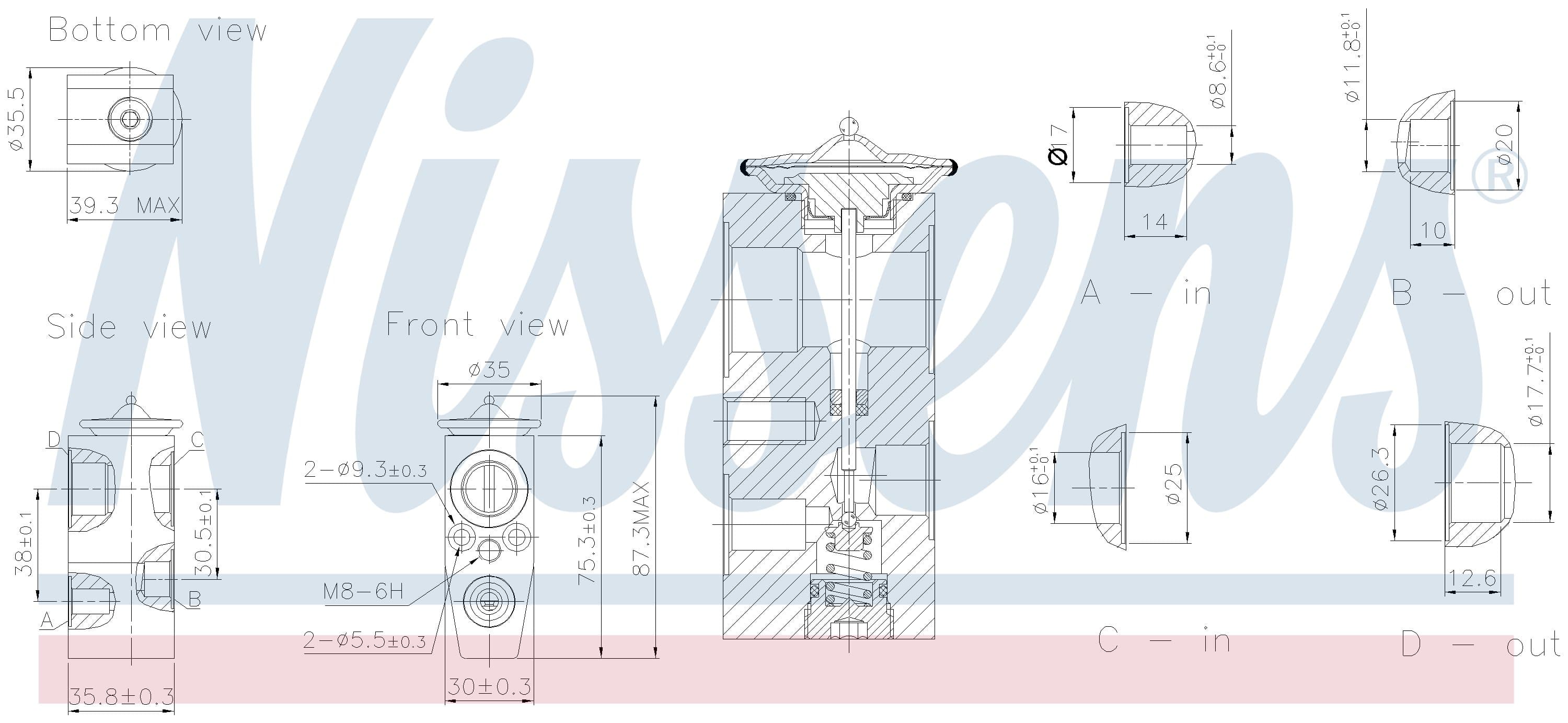 Expansionsventil bak ac, Ford — Bakaxel från Galwin