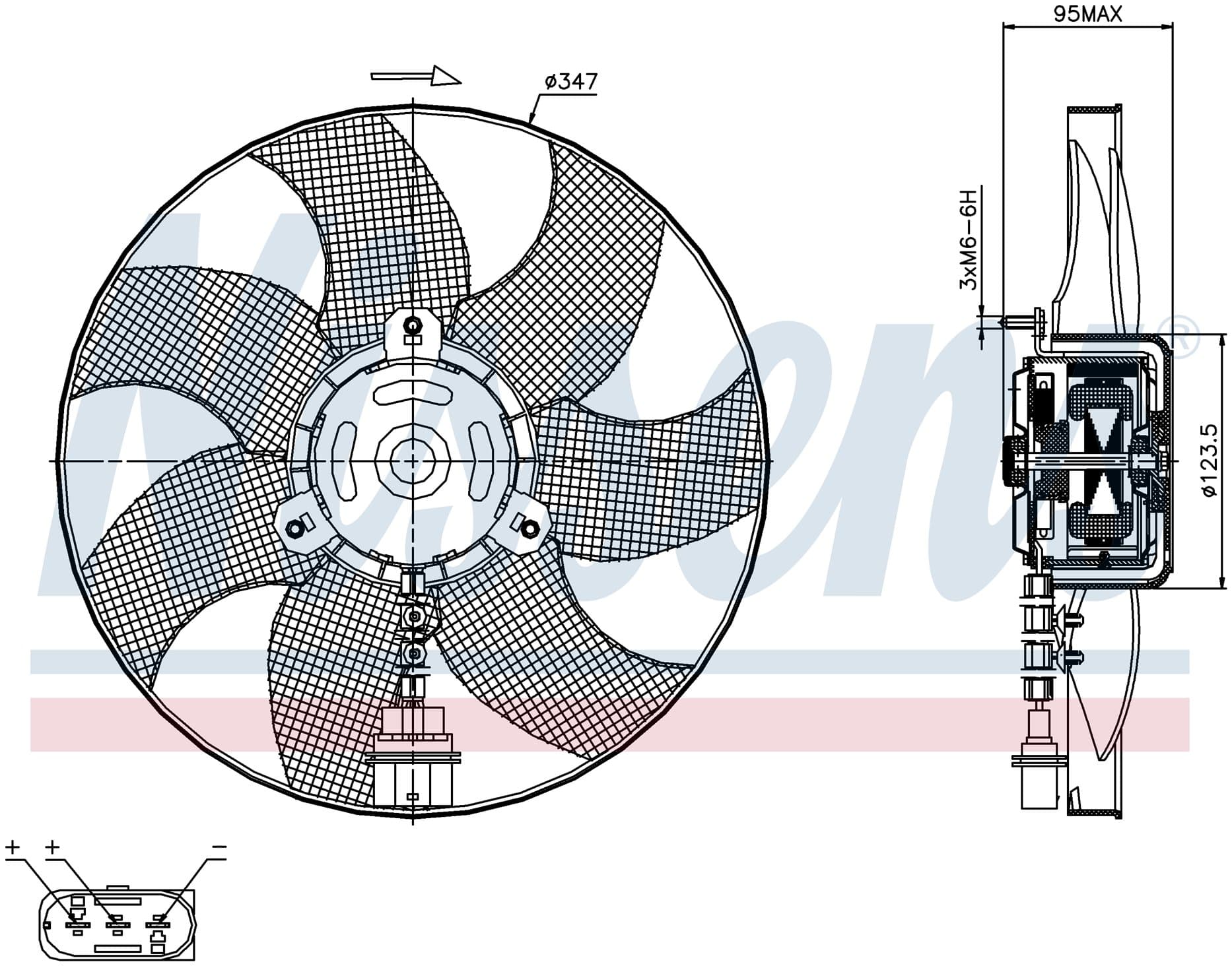 Kylarfläkt, motor och blad från Galwin