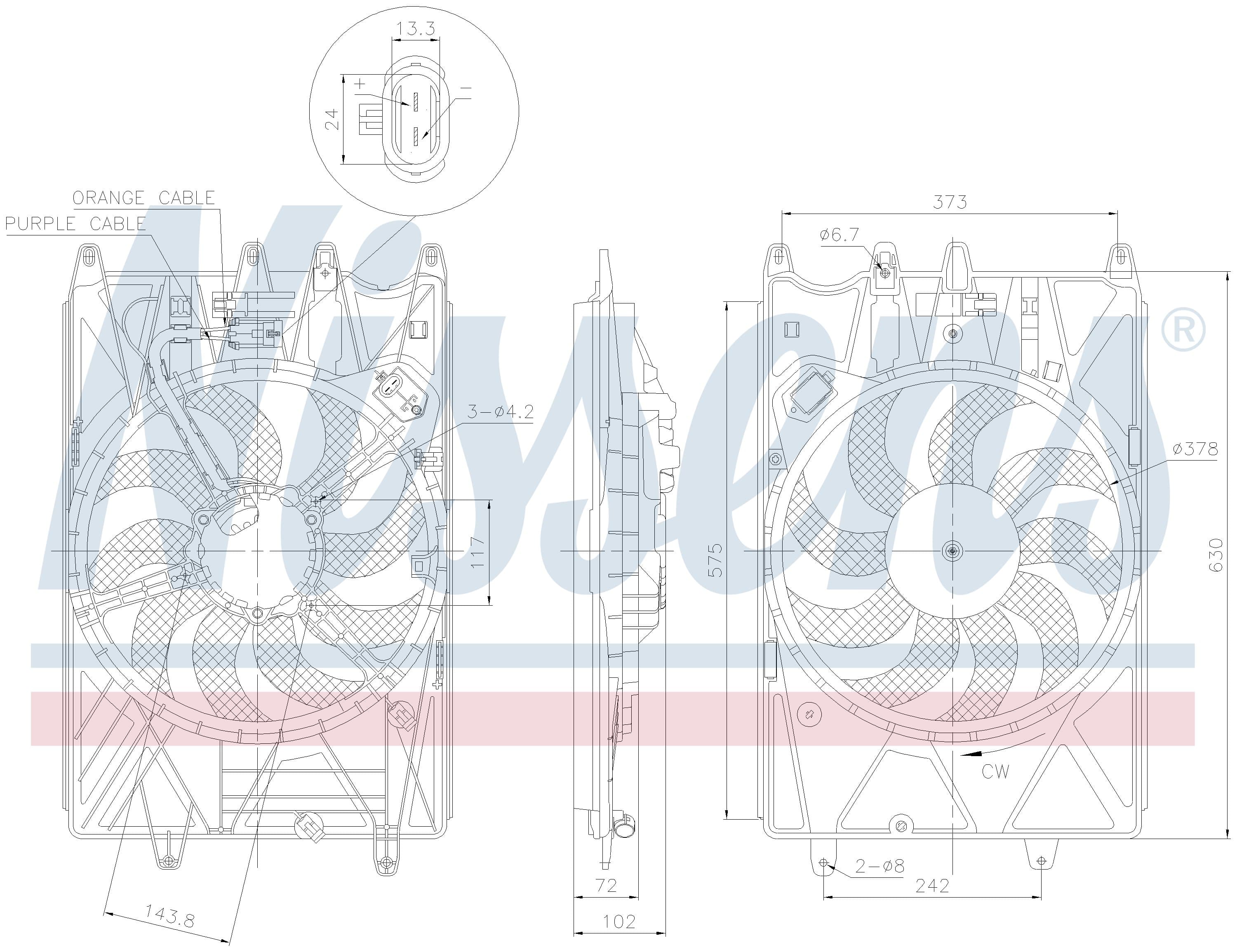 Kylarfläkt, exkl motstånd, Fiat
