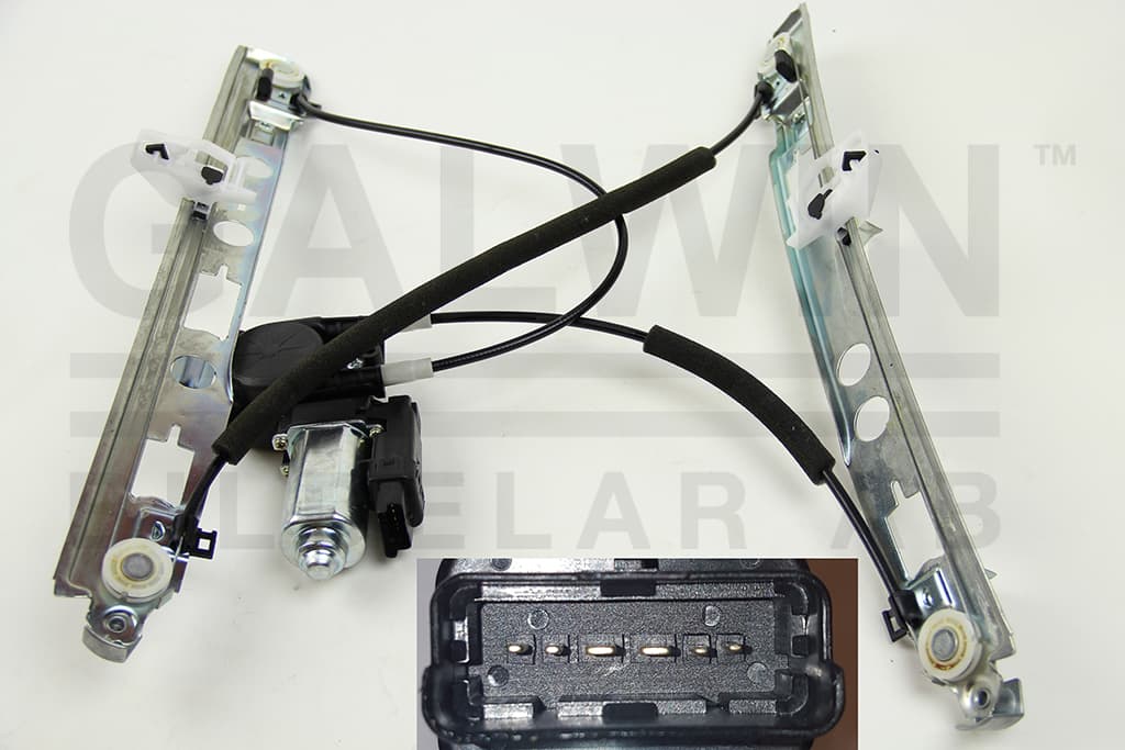 Fönsterhiss fram hö, el, inkl motor, komff. — Framaxel, höger från Galwin