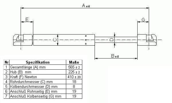 Gasfjäder för hardtop från Galwin