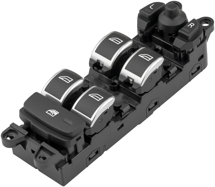 Knappsats fönsterhiss vä fram, Ej keyless, med fällbara speglar