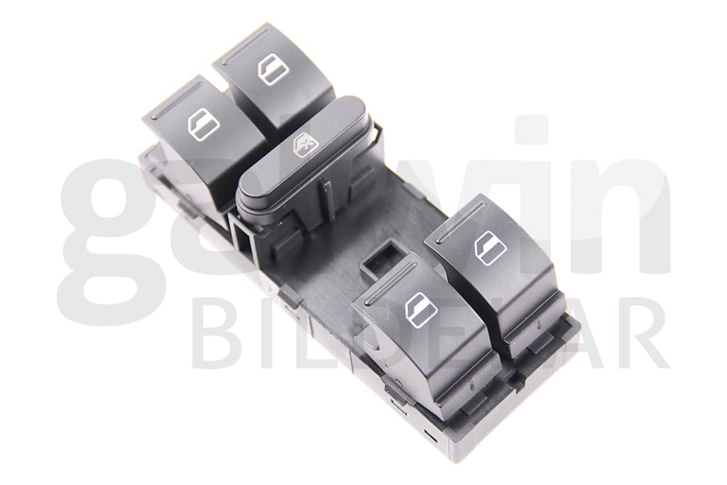 Knappsats fram fönsterhiss, 5st knappar, svart/vit