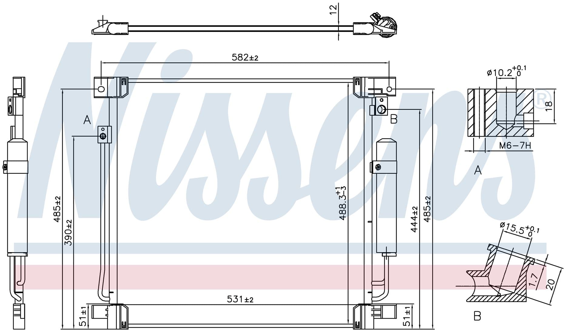 Kondensor ac, inkl torkfilter, Mits.
