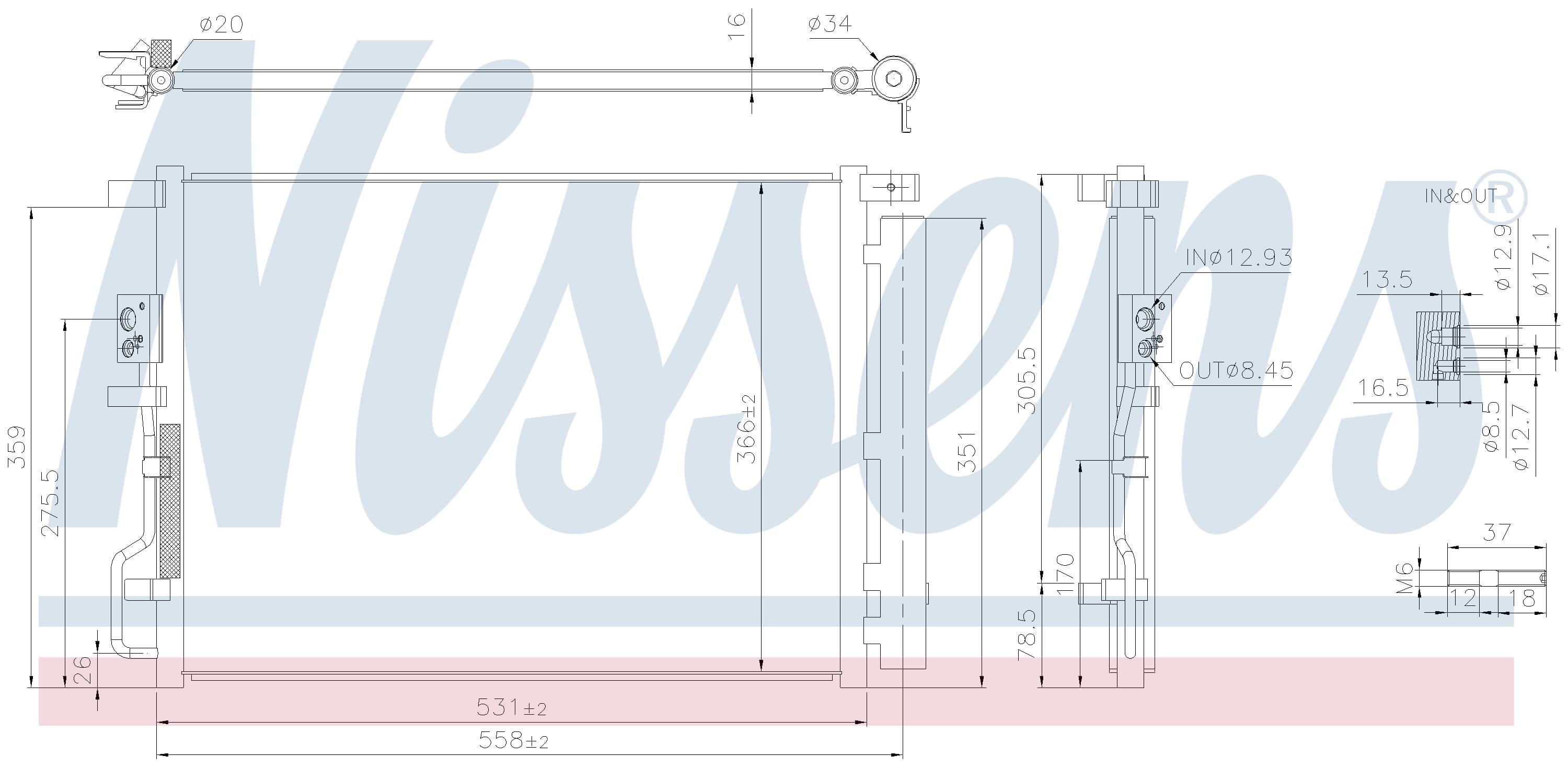 Kondensor ac, inkl torkfilter