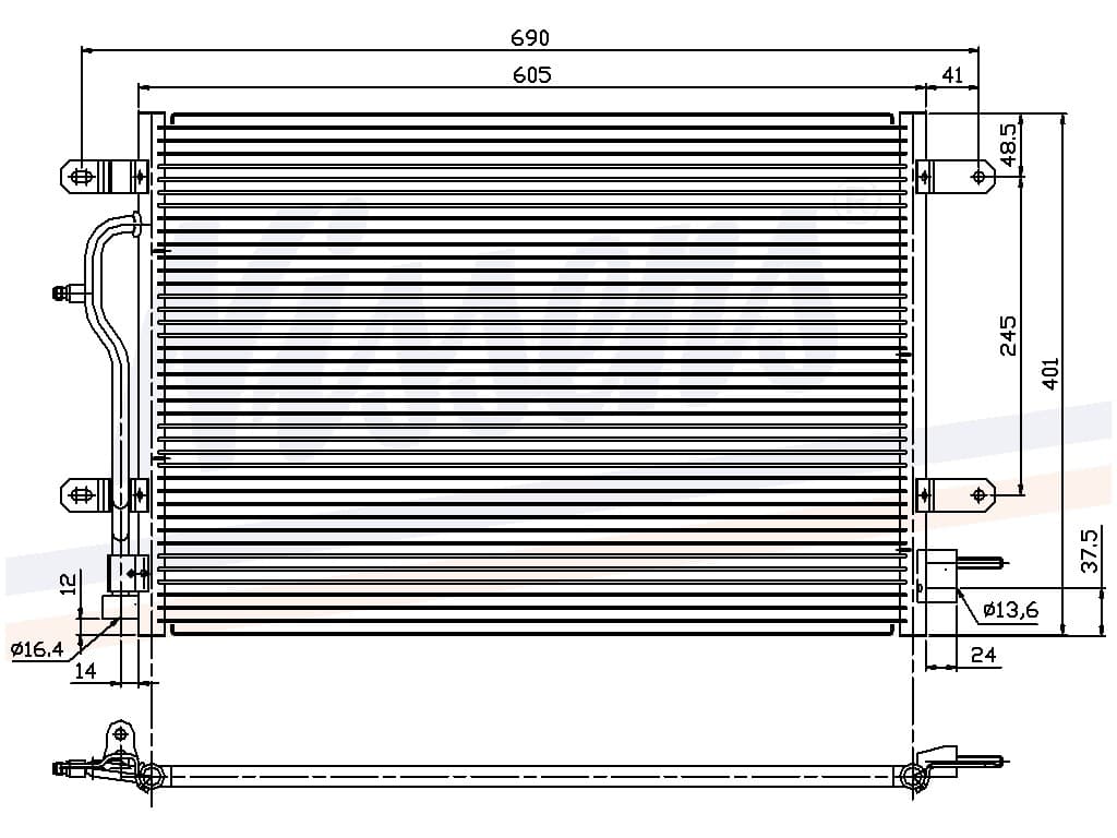 Kondensor Audi A 4/ S 4 II 1,6/1,8T/2,0/2,0FSi/2,4 V6/3 från Galwin