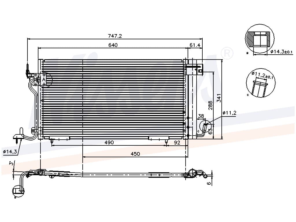 Kondensor Citroen Xsara 1,5D/2,0HDi 09/97-08/00 från Galwin