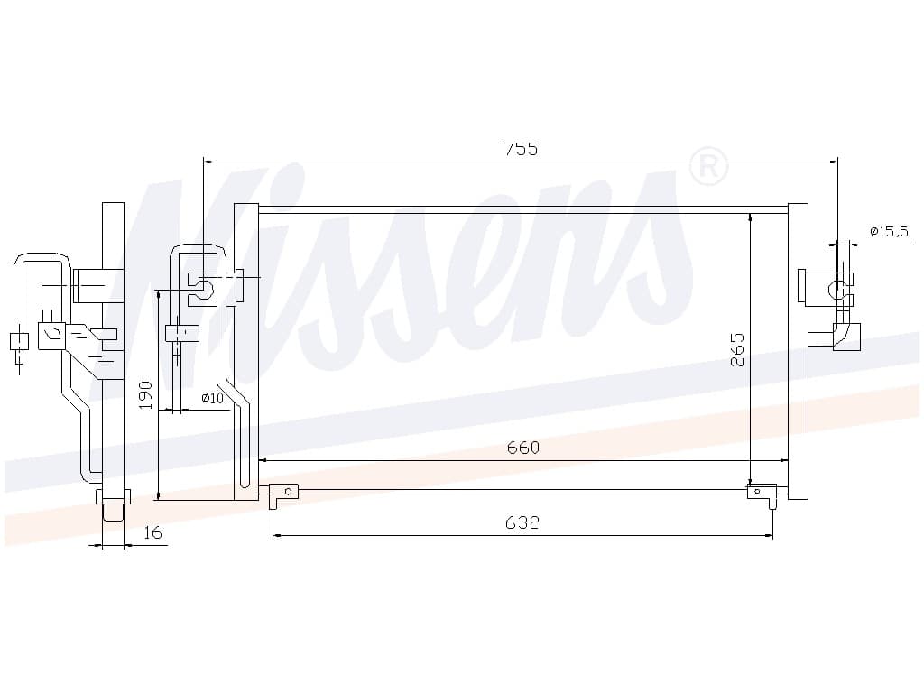Kondensor Nissan Almera N15 1,4i/16v 1,6SR/Slx 09/95-06 från Galwin