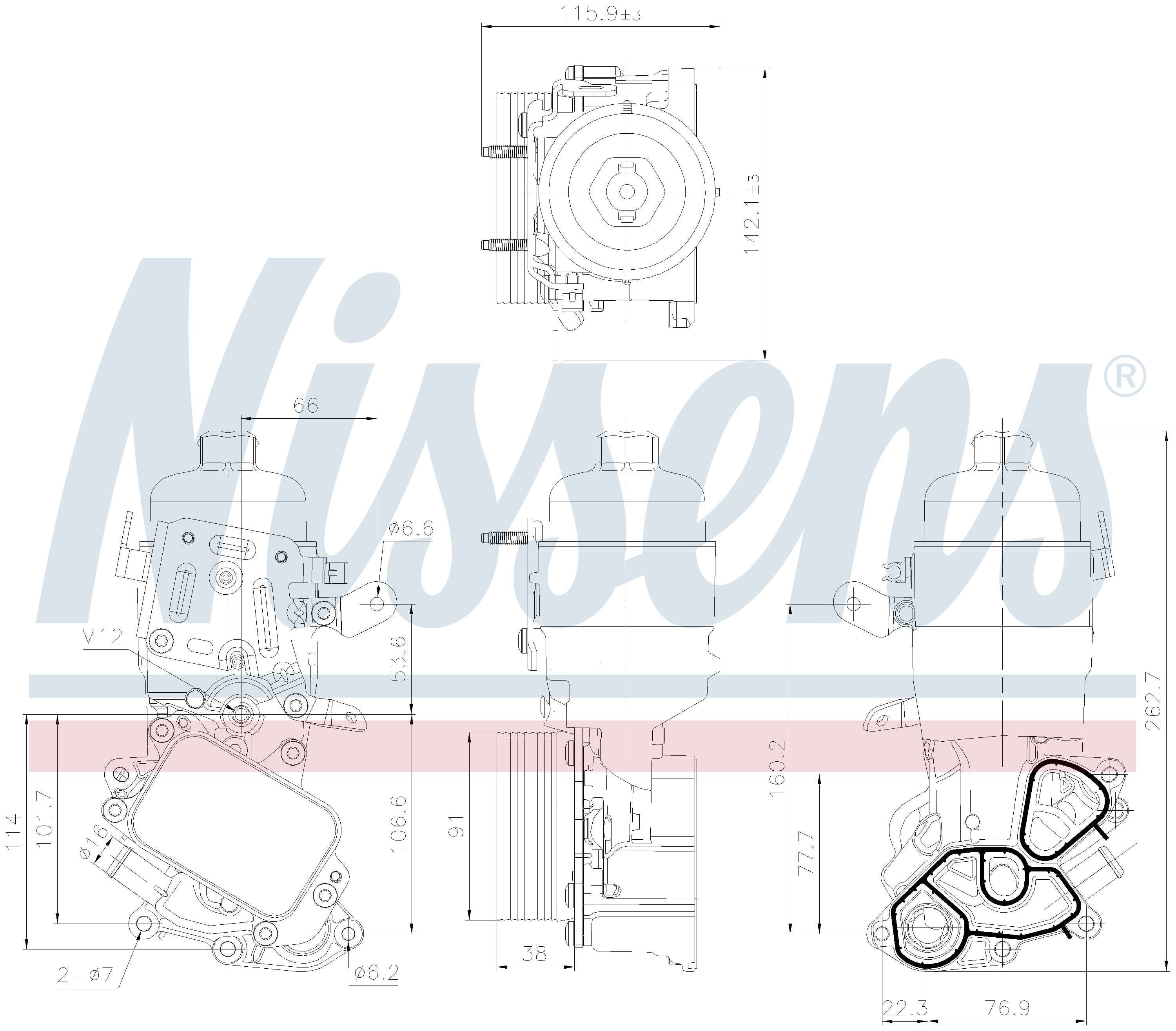 Oljekylare motor, inkl hus från Galwin