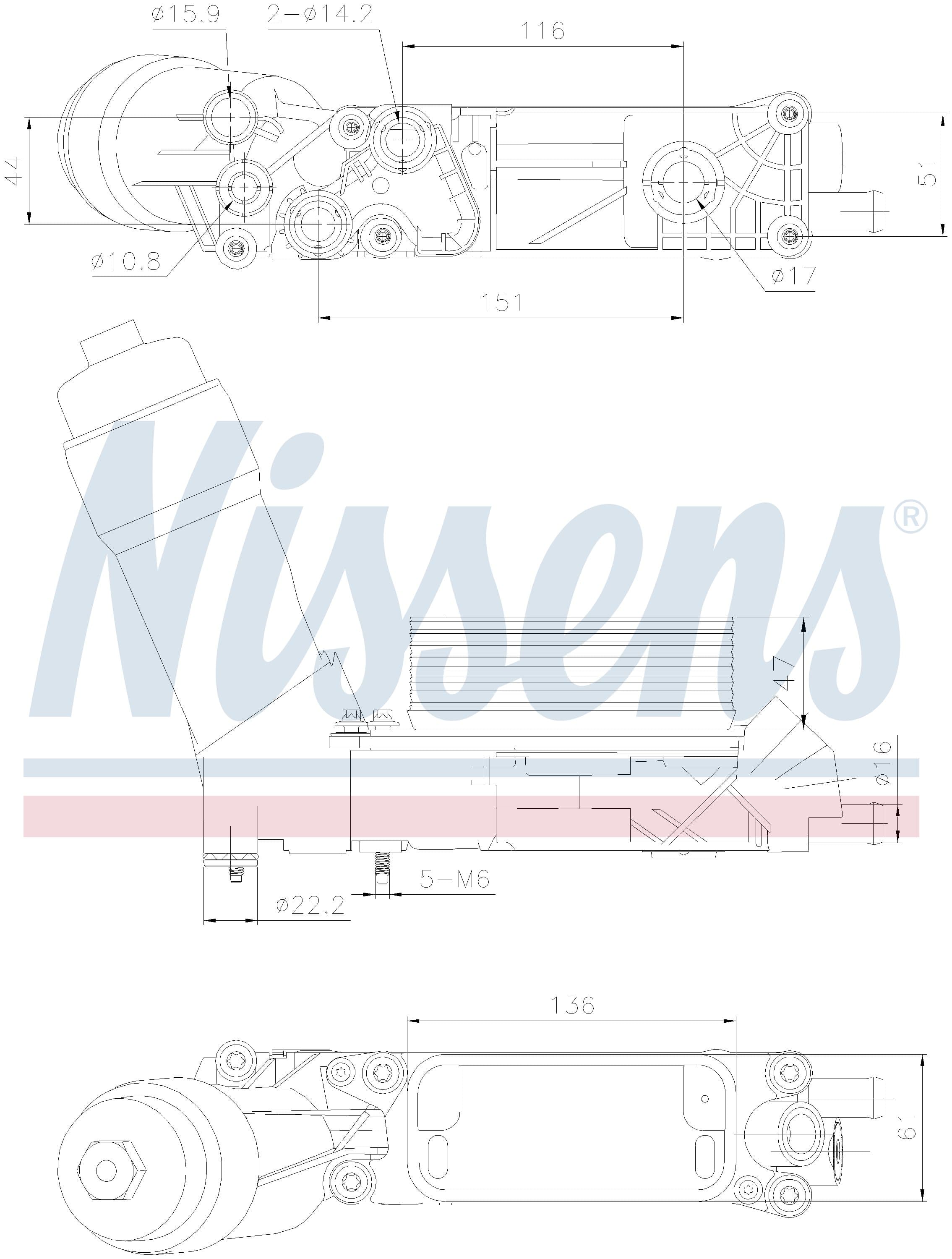 Oljekylare motor inkl hus, Jeep