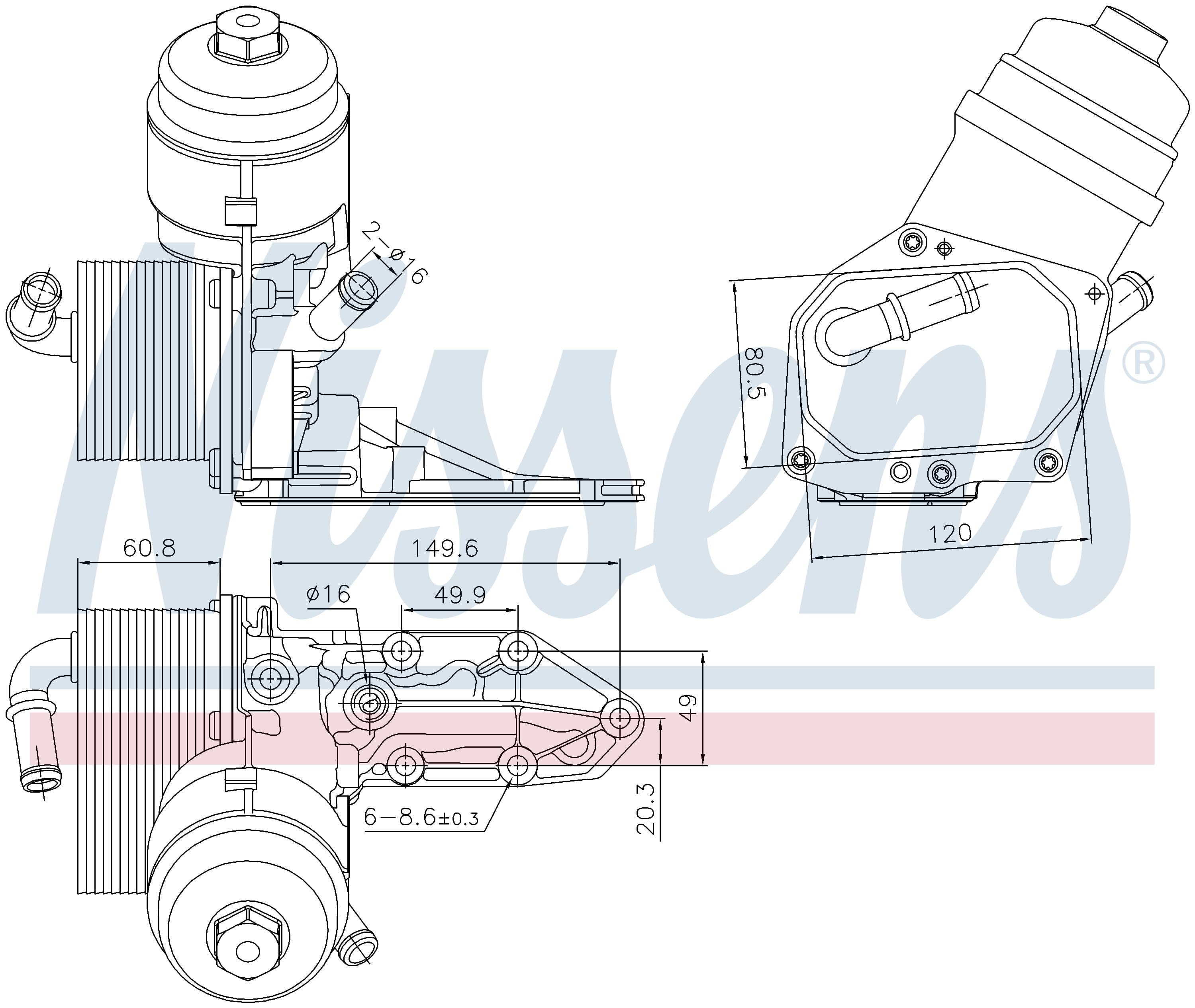 Oljekylare inkl hus, Ford från Galwin