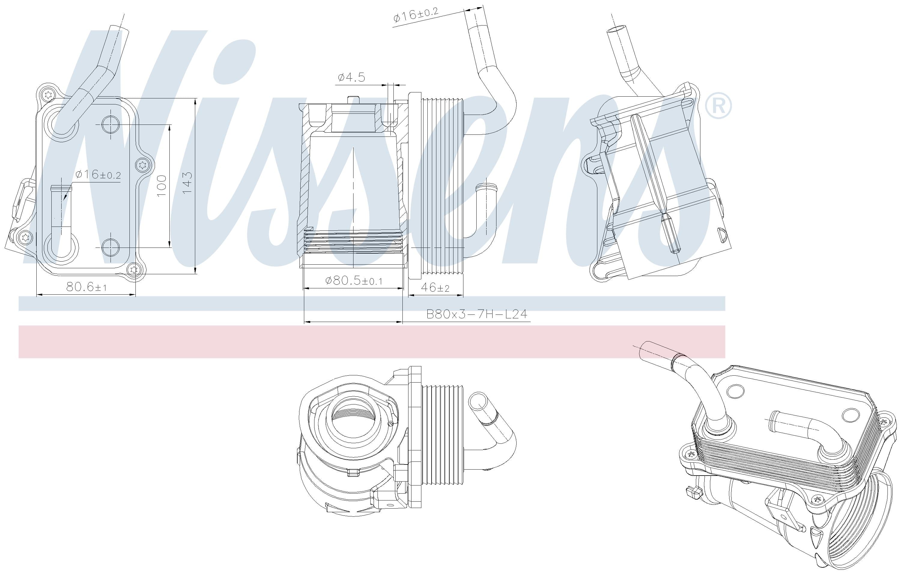 Oljekylare motor, inkl hus, MB från Galwin