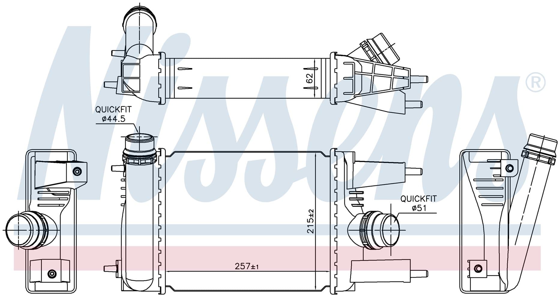 Laddluftkylare,. Nissan