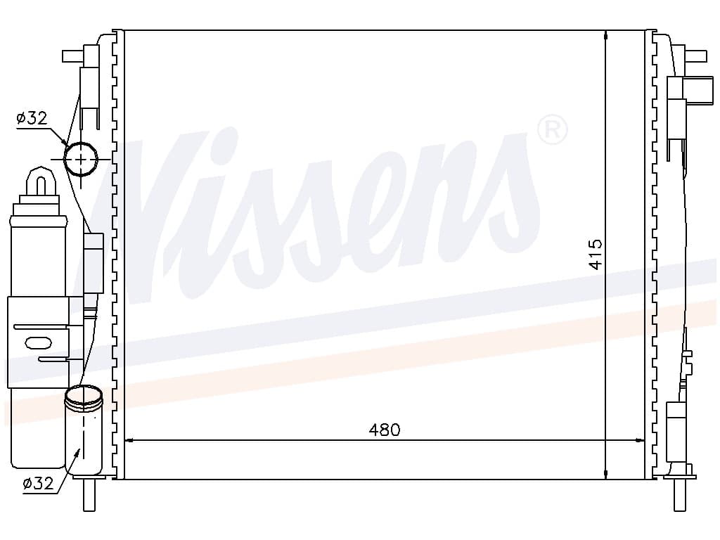 Kylare, motorkylning, modul med kondensor och torkfilter från Galwin