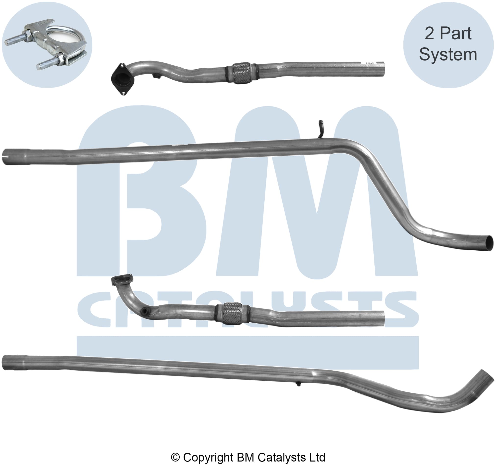Mellanrör avgas mitt, inkl montsats
