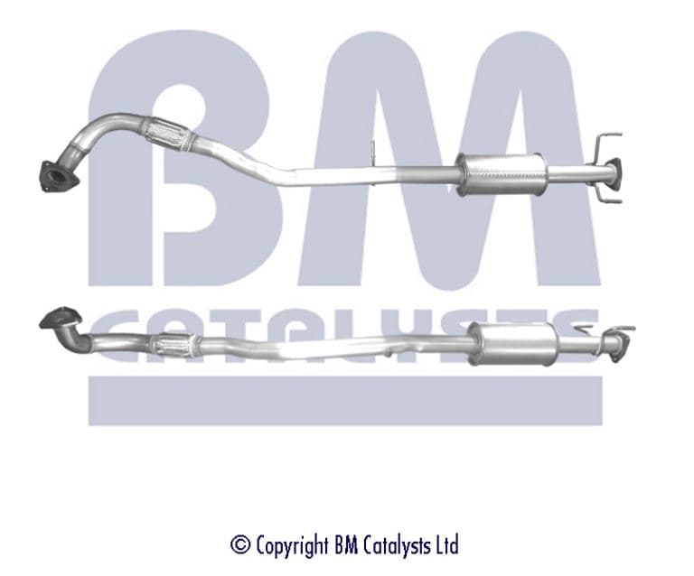Mellanrör med ljuddämpare avgas