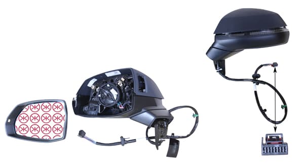 Sidospegel vä eljust, värme, primer, blinkers, blind spot, auto avblän från Galwin