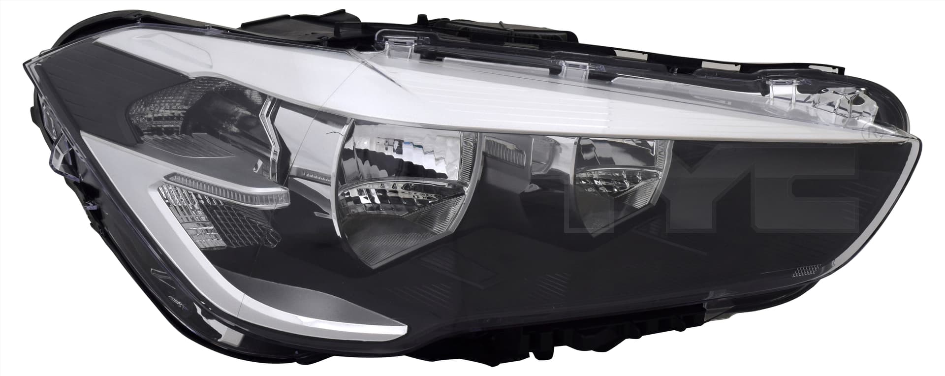 Strålkastare hö, H7/H7/LED, silver, inkl motor från Galwin