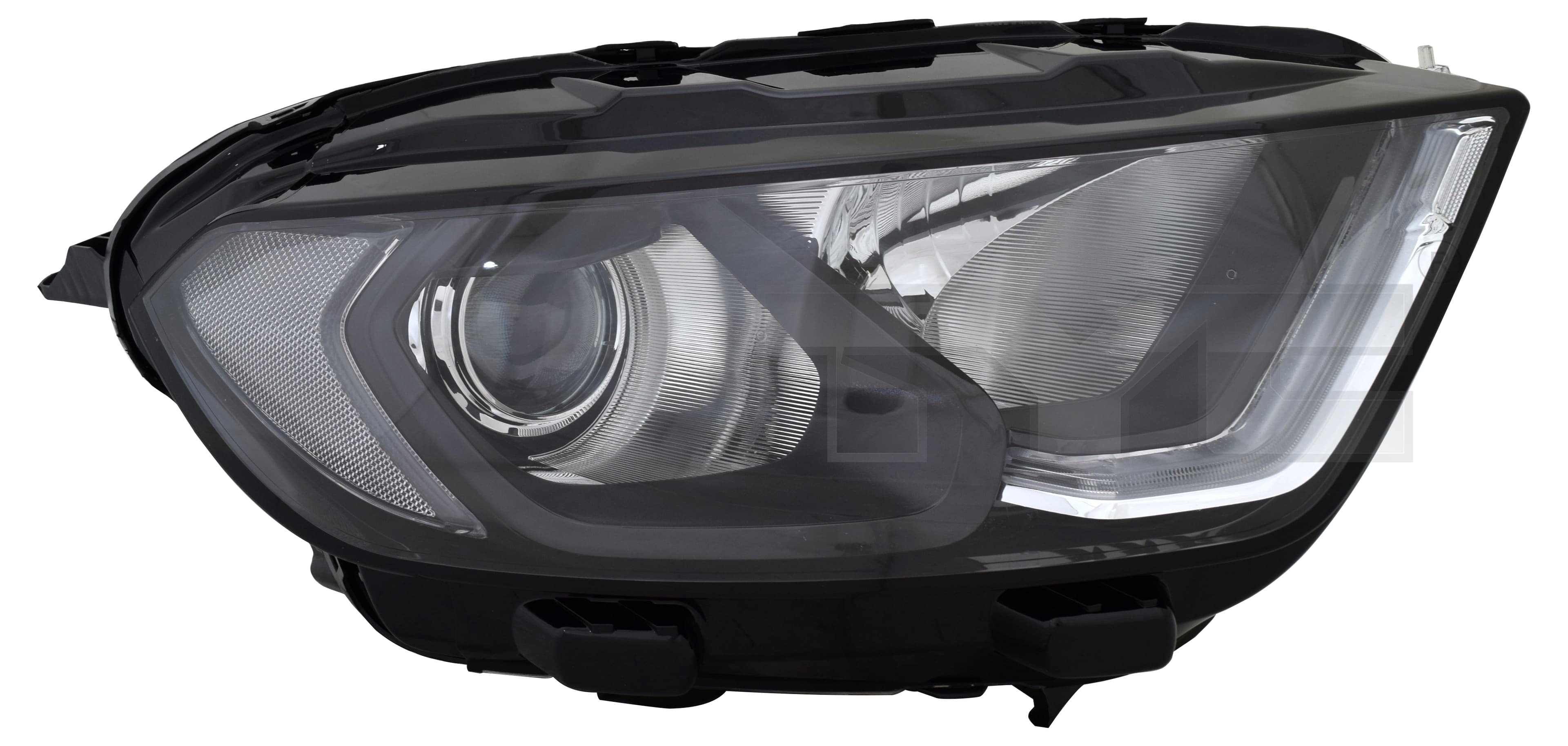 Strålkastare hö, svart, H18/H1/LED, inkl motor 2018- från Galwin
