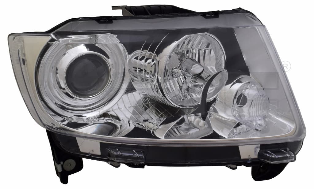 Strålkastare hö, krom invändigt, H9/P27/7W, inkl motor från Galwin